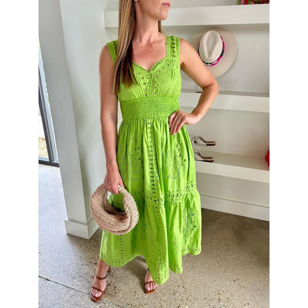 Rails Lime Green Eyelet Maxi Dress